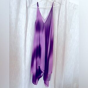 Purple dyed swim suit cover up jumper